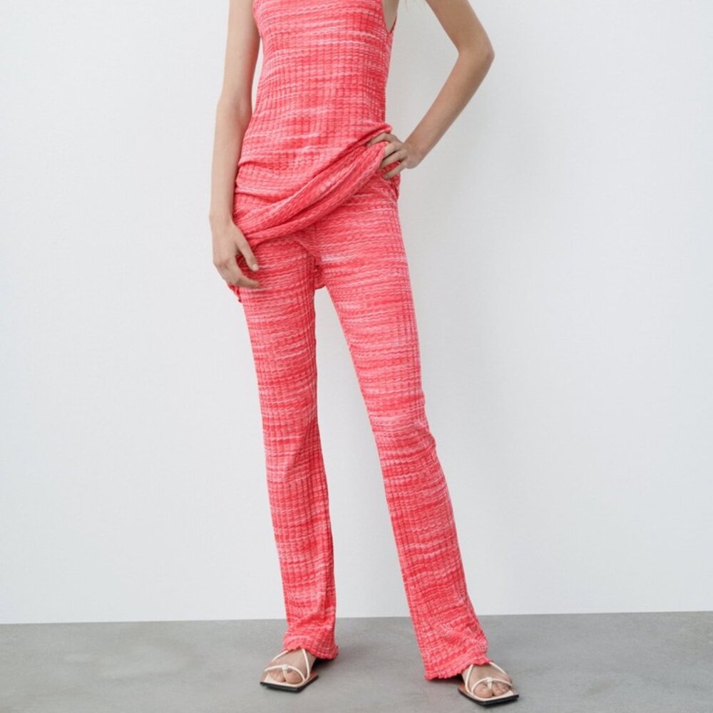 Zara Rib Texture Pull On Pants - Picture 3 of 8